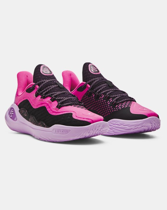 Unisex Curry 11 'Girl Dad' Basketball Shoes in Pink image number 3